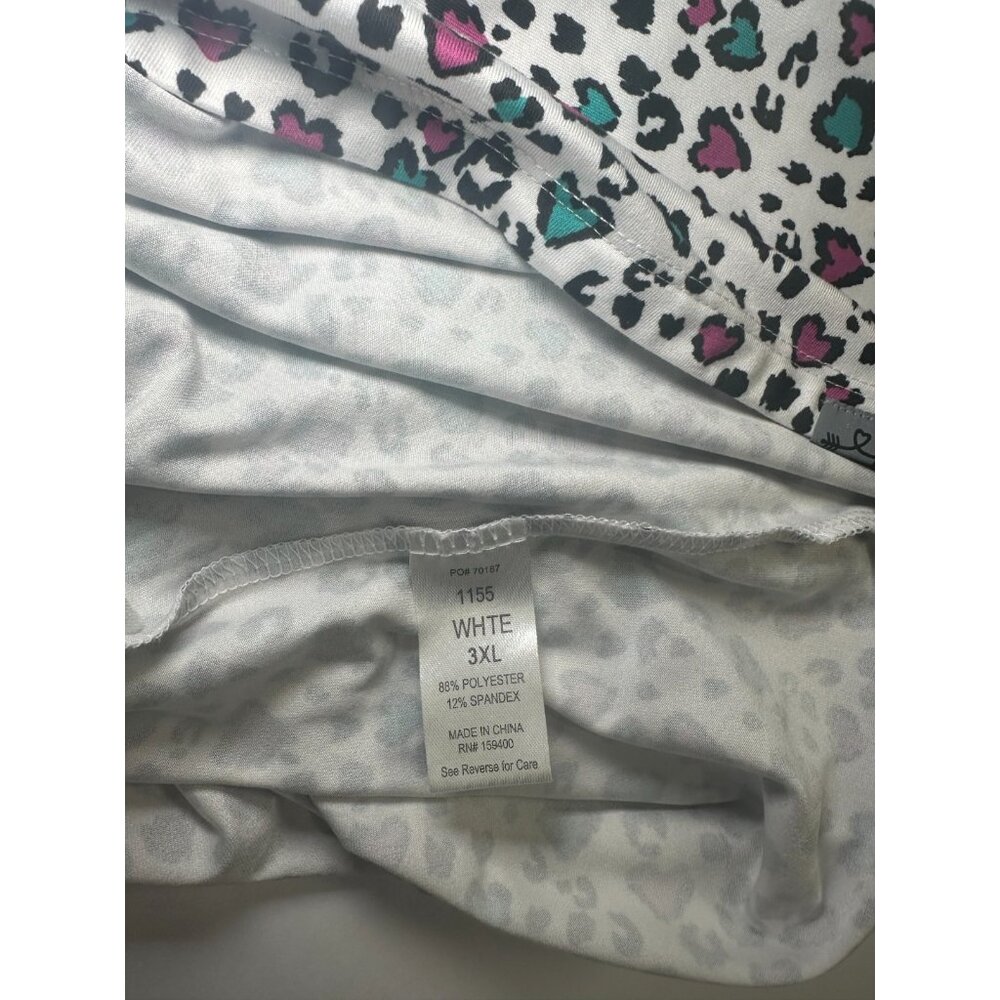 Ava & Therese Women’s Heart Leopard Print Top Crew Neck Stretch 3XL Plus - Picture 7 of 8